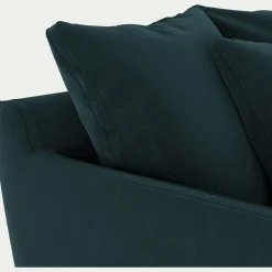 Fauteuil|Petit Canapé*alinea Canapé 1,5 places fixe en tissu velvet - foncé Bleu