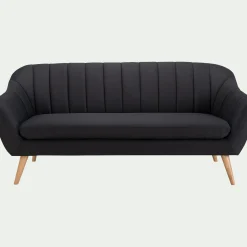 Canapé En Tissu|Canapé 3 Places*alinea Canapé 3 places fixe en tissu - anthracite Gris