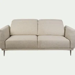 Canapé 3 Places*alinea Canapé 3 places fixe en tissu avec fonction avance-recul - roucas Beige