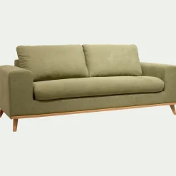 Canapé 3 Places*alinea Canapé 3 places fixe en tissu Cosmo - kaki Vert