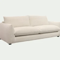 Canapé 4 Places*alinea Canapé 4 places fixe en tissu Raven - écru Blanc