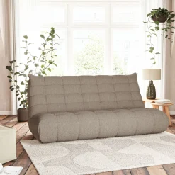 Canapé 4 Places*alinea Canapé 4 places fixe en tissu bouclette - Gris clair