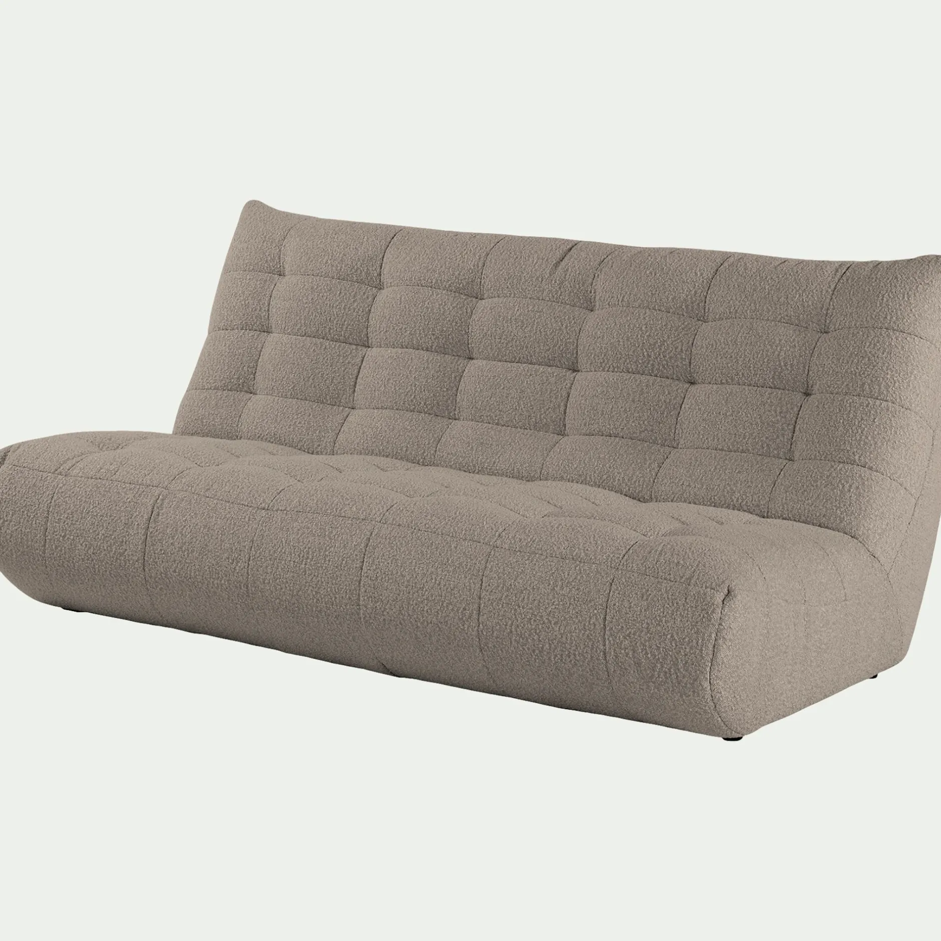 Canapé 4 Places*alinea Canapé 4 places fixe en tissu bouclette - Gris clair