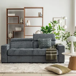 Canapé 3 Places|Canapé Fixe*alinea Canapé 3 places fixe en tissu Genesis avec accoudoirs 20cm - ardoise Gris