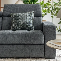 Canapé 3 Places|Canapé Fixe*alinea Canapé 3 places fixe en tissu Genesis avec accoudoirs 20cm - ardoise Gris