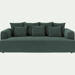 Canapé En Velours|Canapé 4 Places*alinea Canapé 4 places fixe en tissu velours - sauge Vert