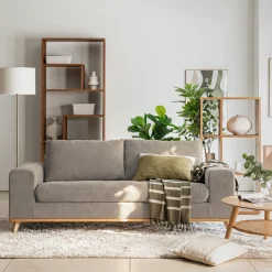 Canapé En Tissu|Canapé 3 Places*alinea Canapé 3 places fixe en tissu storm - taupe Gris