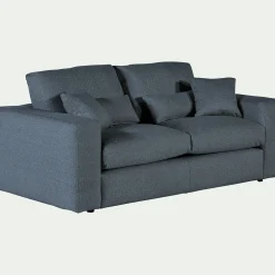 Canapé 3 Places*alinea Canapé 3 places fixe en tissu bouclette - Bleu