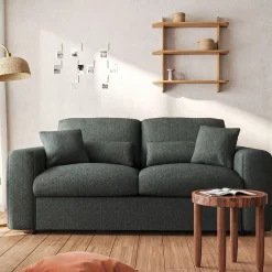 Canapé En Tissu|Canapé 3 Places*alinea Canapé 3 places fixe en tissu chenille Benjo - calaluna Bleu