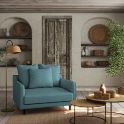 Fauteuil|Petit Canapé*alinea Canapé 1,5 places fixe en tissu - niolon Bleu