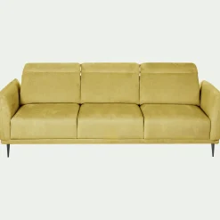 Canapé 4 Places*alinea Canapé 4 places fixe en tissu memphis avec fonction avance-recul - argan Jaune