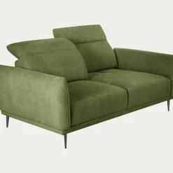 Canapé 3 Places*alinea Canapé 3 places fixe en tissu memphis avec fonction avance-recul - cèdre Vert