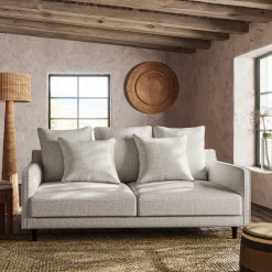 Canapé 3 Places*alinea Canapé 3 places fixe en tissu joint - Gris borie