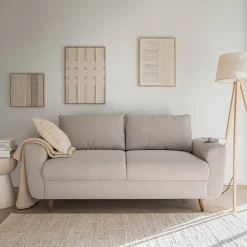 Canapé En Tissu|Canapé 3 Places*alinea Canapé 3 places fixe en tissu - alpilles Beige