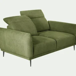 Canapé 2 Places*alinea Canapé 2 places fixe en tissu memphis avec fonction avance-recul - vet cèdre Vert