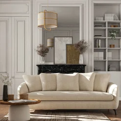 Canapé 4 Places*alinea Canapé 4 places fixe en tissu tramé - écru Blanc