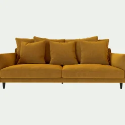 Canapé En Tissu|Canapé 4 Places*alinea Canapé 4 places fixe en tissu velvet - argan Jaune