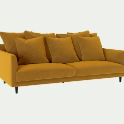 Canapé En Tissu|Canapé 4 Places*alinea Canapé 4 places fixe en tissu velvet - argan Jaune