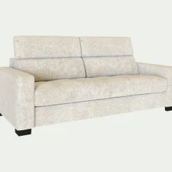 Canapé 3 Places|Canapé Droit*alinea Canapé 3 places fixe en tissu Genesis avec accoudoirs 20cm - ventoux Blanc