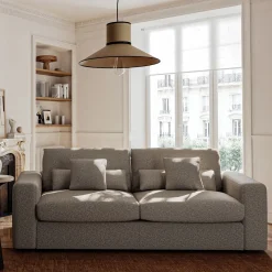 Canapé En Tissu|Canapé 5 Places*alinea Canapé 5 places fixe en tissu bouclette - clair Gris