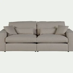 Canapé En Tissu|Canapé 5 Places*alinea Canapé 5 places fixe en tissu bouclette - clair Gris