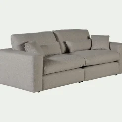 Canapé En Tissu|Canapé 5 Places*alinea Canapé 5 places fixe en tissu bouclette - clair Gris