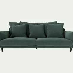 Canapé 4 Places*alinea Canapé 4 places fixe en tissu velvet - sauge Vert