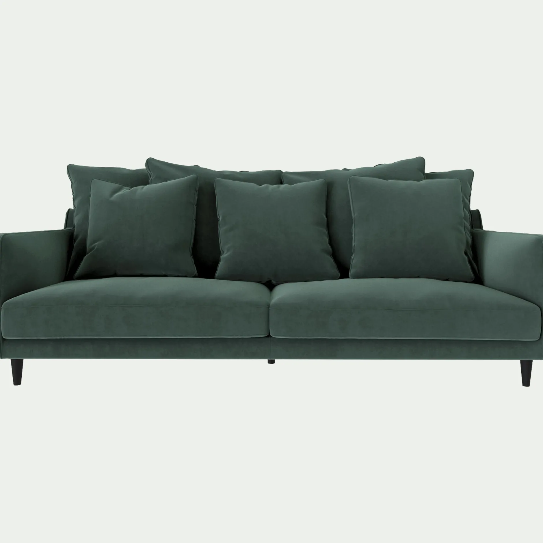Canapé 4 Places*alinea Canapé 4 places fixe en tissu velvet - sauge Vert