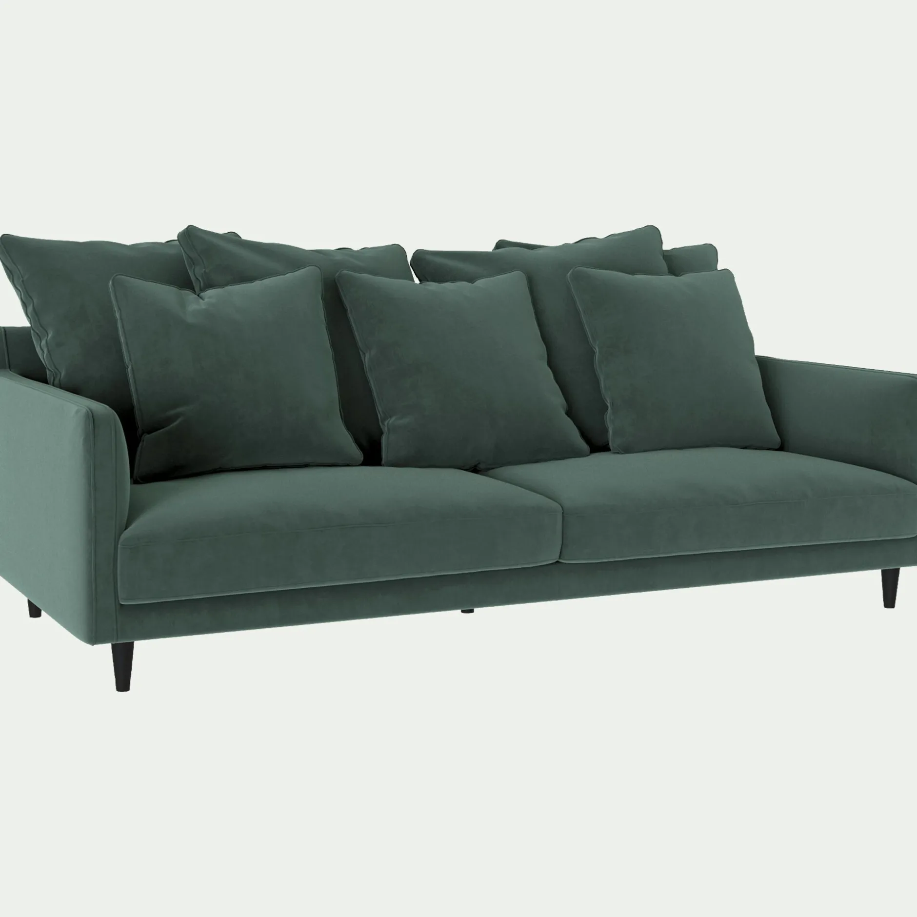 Canapé 4 Places*alinea Canapé 4 places fixe en tissu velvet - sauge Vert