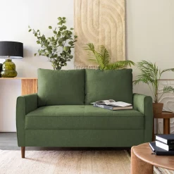 Canapé En Tissu|Canapé 2 Places*alinea Canapé 2 places fixe en tissu Loft - cèdre Vert