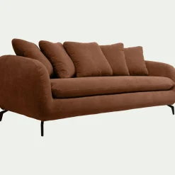 Canapé En Tissu|Canapé 3 Places*alinea Canapé 3 places fixe en tissu tramé - brun rustrel Marron