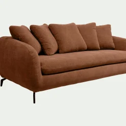 Canapé En Tissu|Canapé 3 Places*alinea Canapé 3 places fixe en tissu tramé - brun rustrel Marron