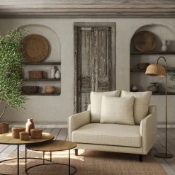 Fauteuil|Petit Canapé*alinea Canapé 1.5 places fixe en tissu - roucas Beige