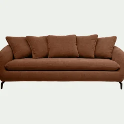 Canapé 4 Places*alinea Canapé 4 places fixe en tissu tramé - brun rustrel Marron