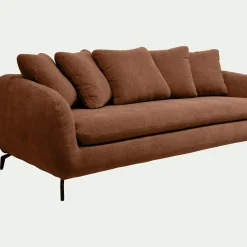 Canapé 4 Places*alinea Canapé 4 places fixe en tissu tramé - brun rustrel Marron