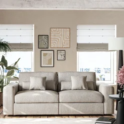 Canapé 5 Places*alinea Canapé 5 places fixe en tissu chenille Benjo - roucas Beige