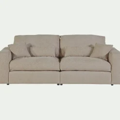 Canapé 5 Places*alinea Canapé 5 places fixe en tissu chenille Benjo - roucas Beige
