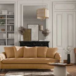 Canapé 4 Places*alinea Canapé 4 places fixe en tissu tramé - bronze Marron