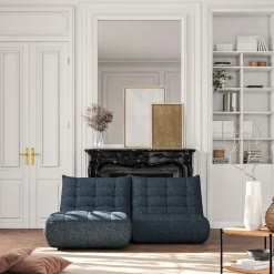 Canapé 2 Places*alinea Canapé 2 places fixe en tissu chenille - marine Bleu