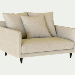 Petit Canapé*alinea Canapé 1.5 places fixe en tissu mixte - Beige alpilles