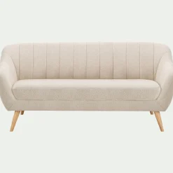 Canapé 3 Places*alinea Canapé 3 places fixe en tissu bouclette monza - Beige