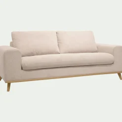 Canapé En Tissu|Canapé 3 Places*alinea Canapé 3 places fixe en tissu crown - roucas Beige
