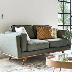 Canapé En Lin|Canapé En Tissu*alinea Canapé 2 places fixe en tissu kaki cèdre Vert