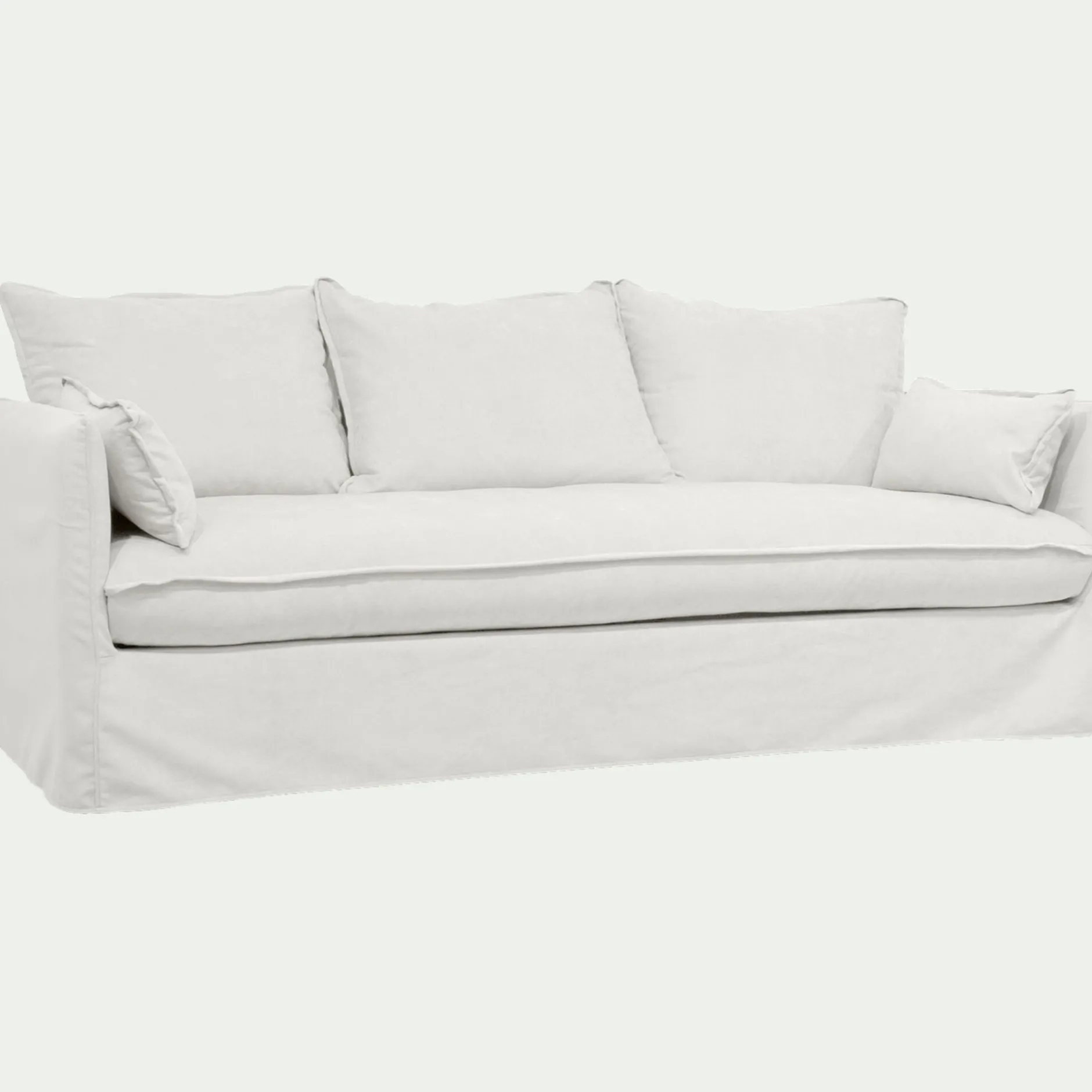 Canapé En Tissu|Canapé 4 Places*alinea Canapé 4 places fixe en tissu wind - écru Blanc