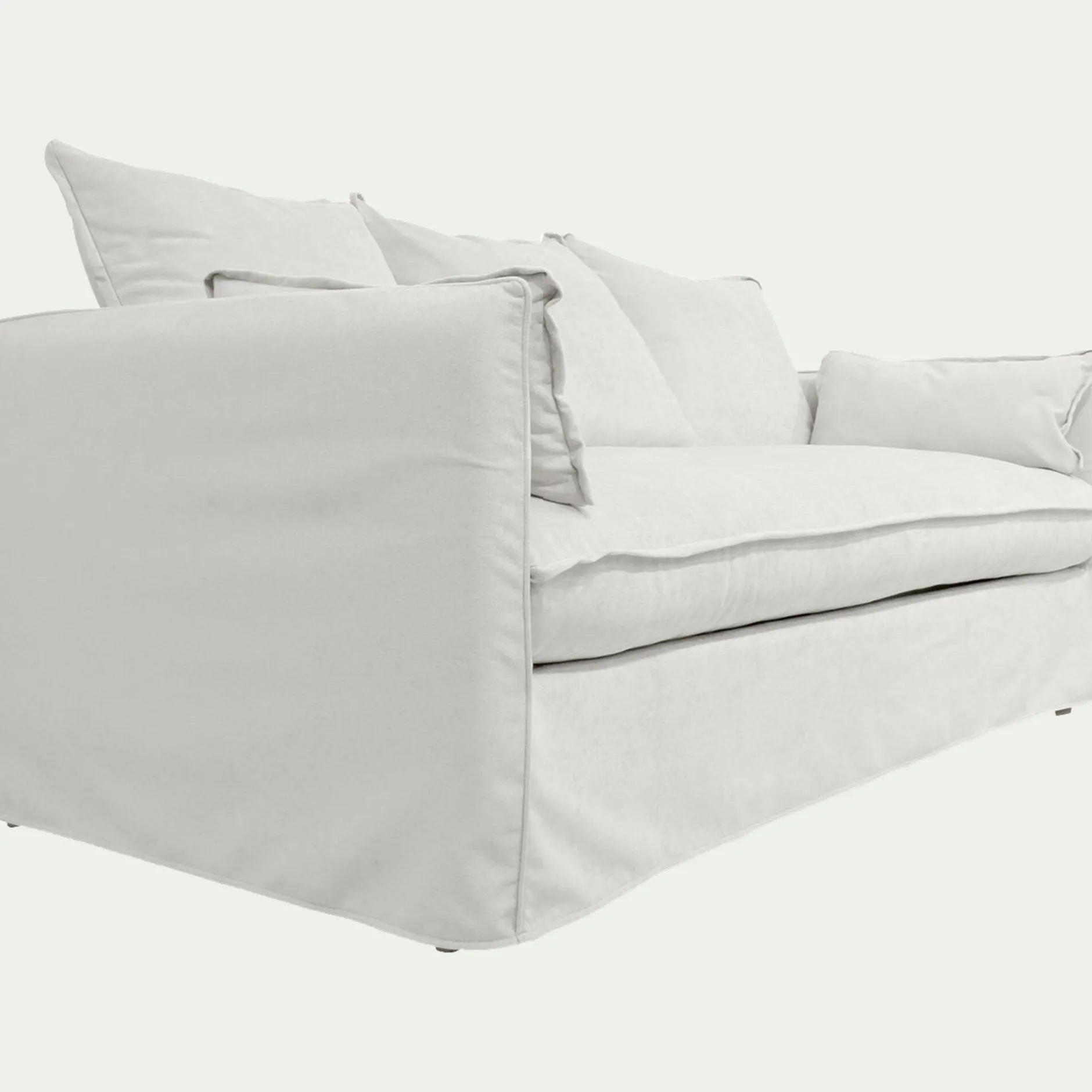 Canapé En Tissu|Canapé 4 Places*alinea Canapé 4 places fixe en tissu wind - écru Blanc