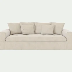 Canapé 4 Places|Canapé Fixe*alinea Canapé 4 places fixe en tissu doux tramé - Beige