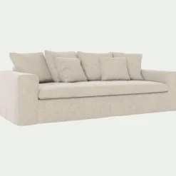 Canapé 4 Places|Canapé Fixe*alinea Canapé 4 places fixe en tissu doux tramé - Beige