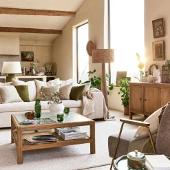 Canapé 4 Places|Canapé Fixe*alinea Canapé 4 places fixe en tissu doux tramé - Beige