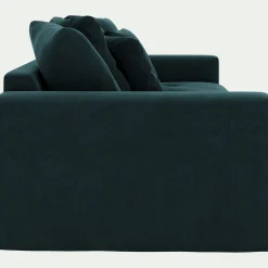 Canapé En Velours|Canapé 4 Places*alinea Canapé 4 places fixe en velours - foncé Bleu