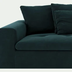 Canapé En Velours|Canapé 4 Places*alinea Canapé 4 places fixe en velours - foncé Bleu